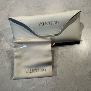 Valentino Cream Leather Eyewear Case